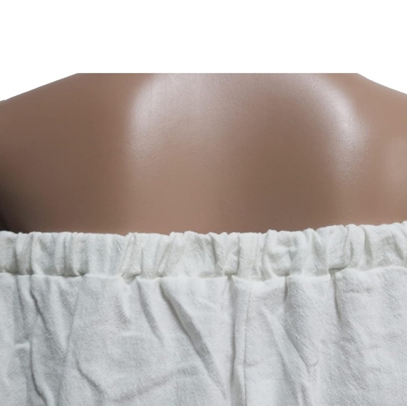 MESLIMA Women's Loose Fit Elastic Off Shoulder Romper w/ Pockets - Picture 3 of 6